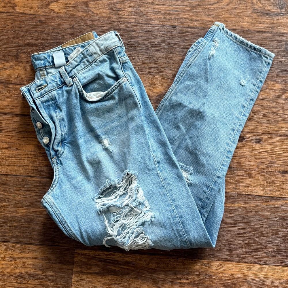 Women’s H&M Distressed Light Blue Jeans